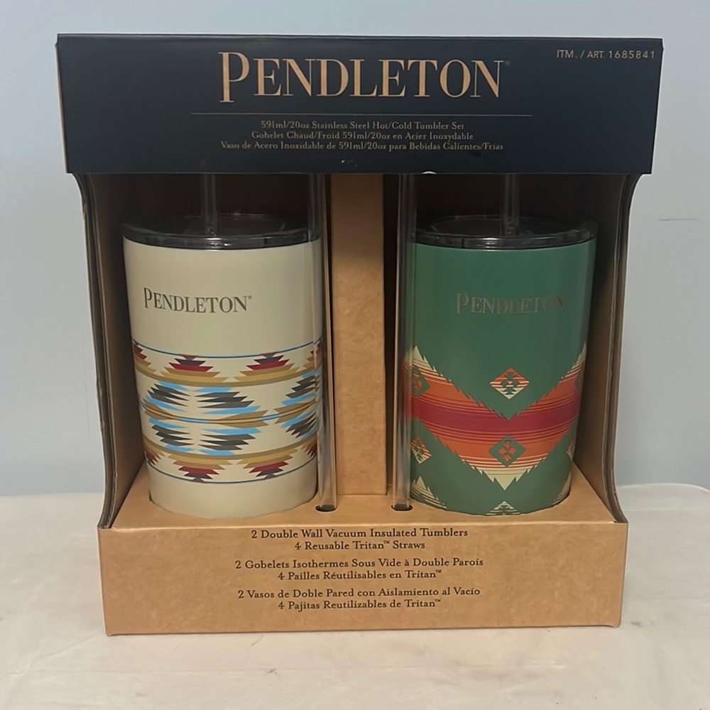 NIB Pendleton 2Pack Double Wall Insulated Southwestern Patterned Tumblers